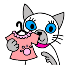 Cute Siamese cat stamp 3 sticker #12611308