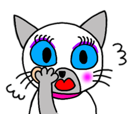 Cute Siamese cat stamp 3 sticker #12611309