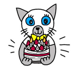 Cute Siamese cat stamp 3 sticker #12611315