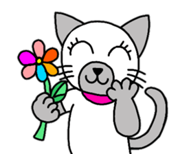 Cute Siamese cat stamp 3 sticker #12611317