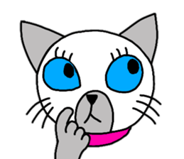 Cute Siamese cat stamp 3 sticker #12611322