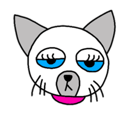 Cute Siamese cat stamp 3 sticker #12611325