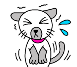 Cute Siamese cat stamp 3 sticker #12611327