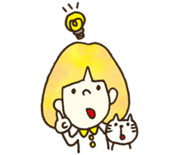 Bobbed a girl sometimes a cat sticker #12611336