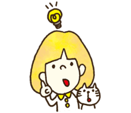 Bobbed a girl sometimes a cat sticker #12611336