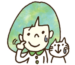 Bobbed a girl sometimes a cat sticker #12611340