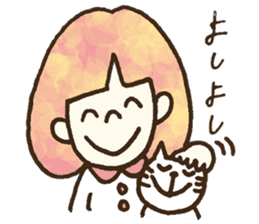 Bobbed a girl sometimes a cat sticker #12611354