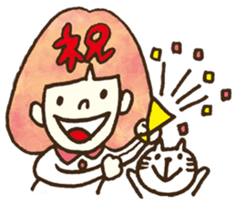 Bobbed a girl sometimes a cat sticker #12611355