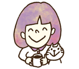 Bobbed a girl sometimes a cat sticker #12611361