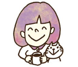 Bobbed a girl sometimes a cat sticker #12611361