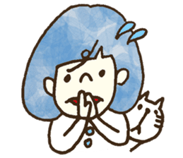 Bobbed a girl sometimes a cat sticker #12611366