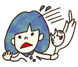 Bobbed a girl sometimes a cat sticker #12611367