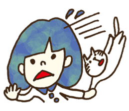 Bobbed a girl sometimes a cat sticker #12611367