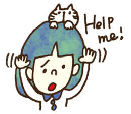 Bobbed a girl sometimes a cat sticker #12611368