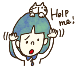 Bobbed a girl sometimes a cat sticker #12611368