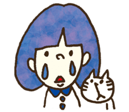 Bobbed a girl sometimes a cat sticker #12611369