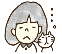 Bobbed a girl sometimes a cat sticker #12611371