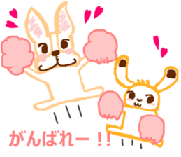 Rabbit and French Bull-Dog sticker #12619285