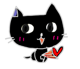 Black cat "Milo" sticker #12619935