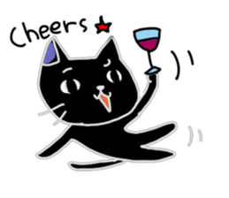 Black cat "Milo" sticker #12619941