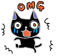 Black cat "Milo" sticker #12619944