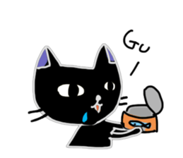 Black cat "Milo" sticker #12619951