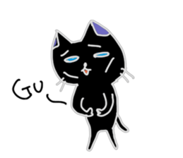 Black cat "Milo" sticker #12619952