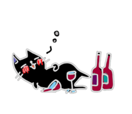 Black cat "Milo" sticker #12619959