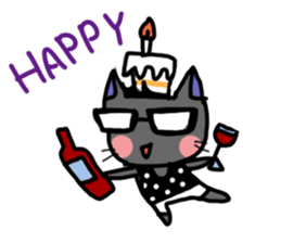 Black cat "Milo" sticker #12619970