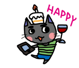 Black cat "Milo" sticker #12619971