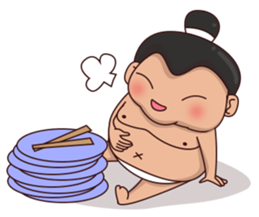 Skylar the sumo wrestler 2 sticker #12621606