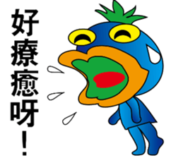 Blue office worker sticker #12627464