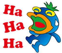 Blue office worker sticker #12627473