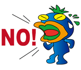 Blue office worker sticker #12627476