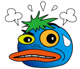 Blue office worker sticker #12627478