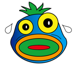 Blue office worker sticker #12627479