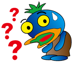 Blue office worker sticker #12627489