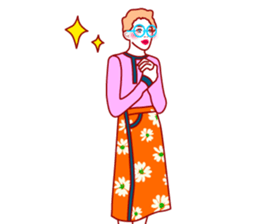 Fashionista Lady-60S style sticker #12630055