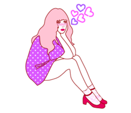 Fashionista Lady-60S style sticker #12630057