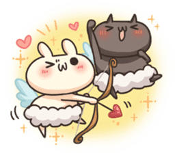 Shiro the rabbit & kuro the cat Part4 sticker #12631909