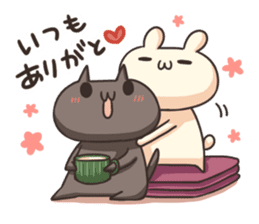 Shiro the rabbit & kuro the cat Part4 sticker #12631922