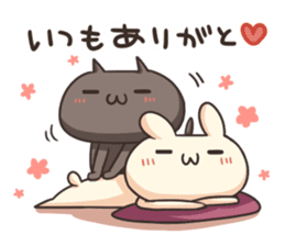 Shiro the rabbit & kuro the cat Part4 sticker #12631923