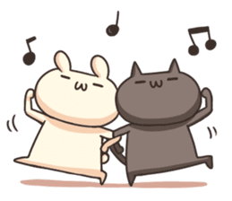 Shiro the rabbit & kuro the cat Part4 sticker #12631924