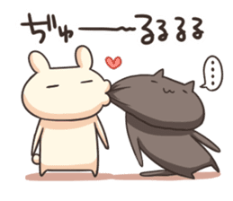 Shiro the rabbit & kuro the cat Part4 sticker #12631933
