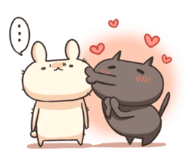 Shiro the rabbit & kuro the cat Part4 sticker #12631934