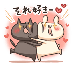 Shiro the rabbit & kuro the cat Part4 sticker #12631935