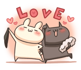 Shiro the rabbit & kuro the cat Part4 sticker #12631940