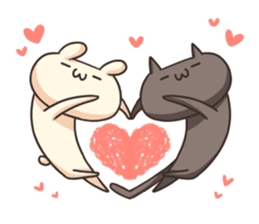 Shiro the rabbit & kuro the cat Part4 sticker #12631941