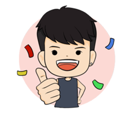 smart young man + sticker #12631946