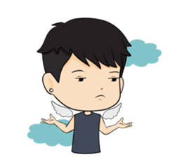 smart young man + sticker #12631949